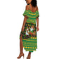 Jamaica Christmas Summer Maxi Dress Rasta Santa Snowman Gingerbread Drummer Palm Trees - African Pride