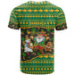 Jamaica Christmas T shirt Rasta Santa Snowman Gingerbread Drummer Palm Trees - African Pride