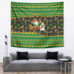 Jamaica Christmas Tapestry Rasta Santa Snowman Gingerbread Drummer Palm Trees - African Pride