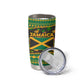 Jamaica Christmas Tumbler Cup Rasta Santa Snowman Gingerbread Drummer Palm Trees - African Pride