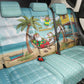 Jamaica Christmas Back Car Seat Cover Rasta Santa Snowman Hammock Angel Palm Trees and Tropical Beach - African Pride