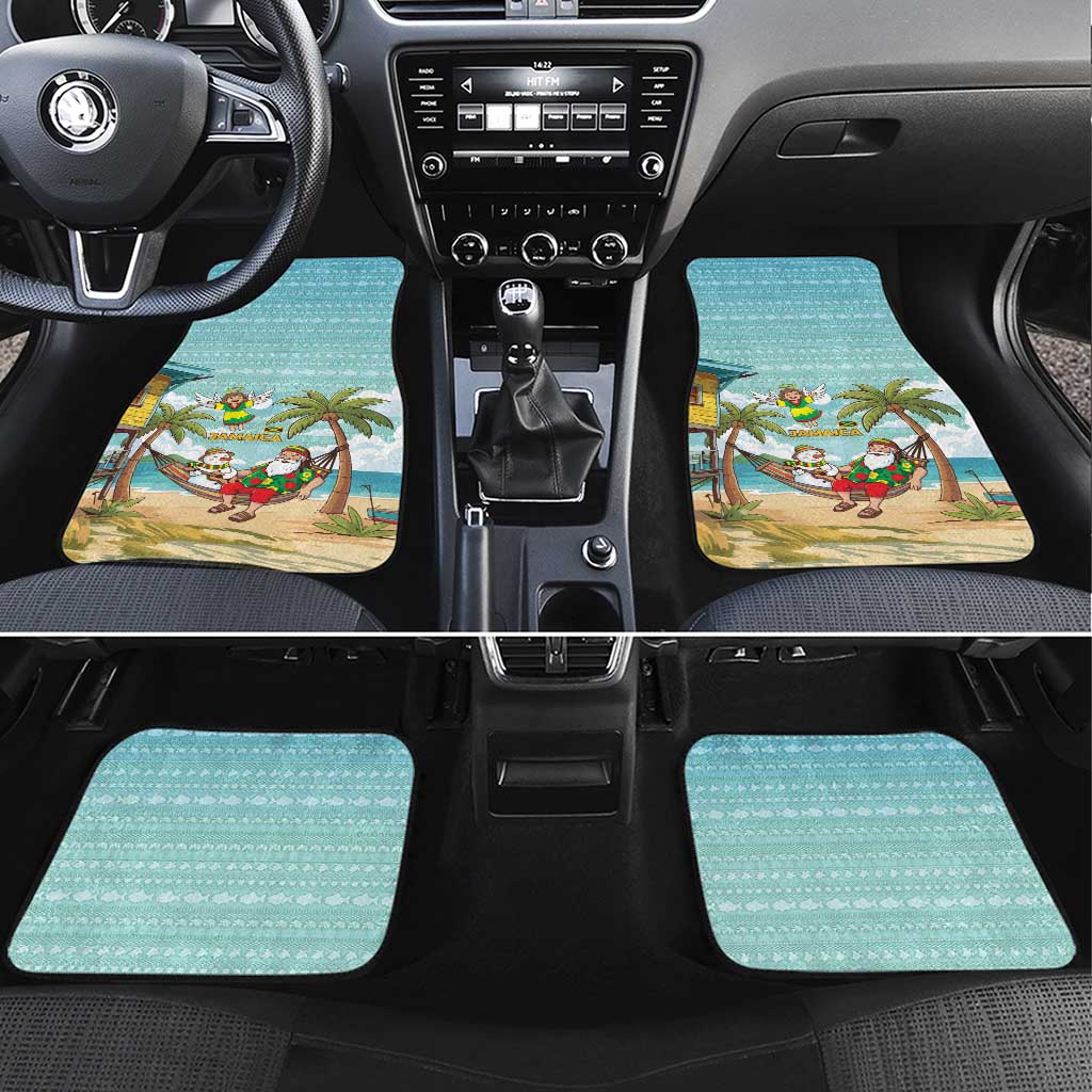 Jamaica Christmas Car Mats Rasta Santa Snowman Hammock Angel Palm Trees and Tropical Beach - African Pride