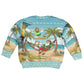 Jamaica Christmas Kid Ugly Christmas Sweater Rasta Santa Snowman Hammock Angel Palm Trees and Tropical Beach - African Pride