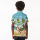 Jamaica Christmas Kid Polo Shirt Rasta Santa Snowman Hammock Angel Palm Trees and Tropical Beach - African Pride