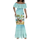 Jamaica Christmas Mermaid Dress Rasta Santa Snowman Hammock Angel Palm Trees and Tropical Beach - African Pride