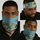 Jamaica Christmas Neck Gaiter Rasta Santa Snowman Hammock Angel Palm Trees and Tropical Beach - African Pride