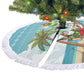 Jamaica Christmas Tree Skirt Rasta Santa Snowman Hammock Angel Palm Trees and Tropical Beach - African Pride