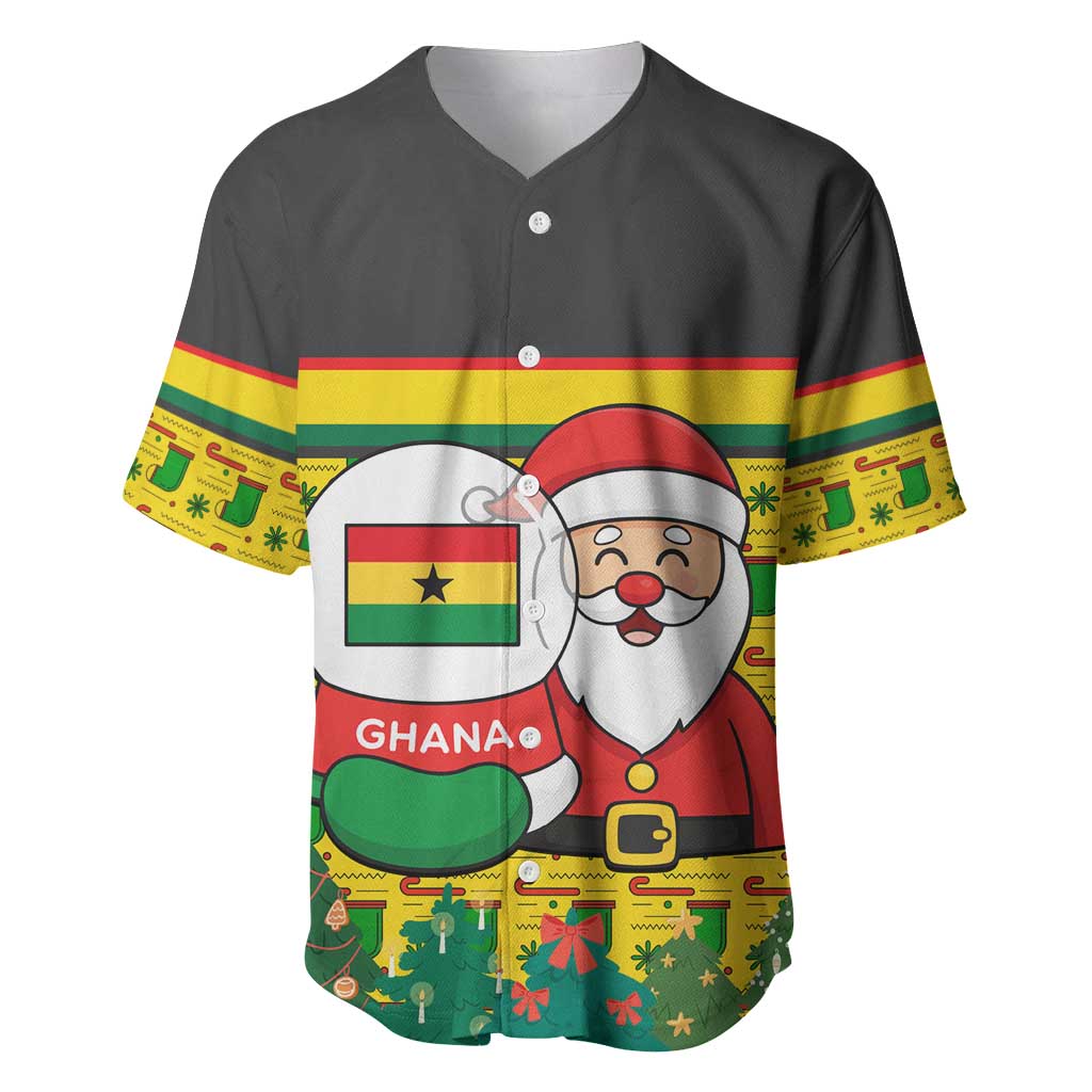 Ghana Christmas Baseball Jersey Santa Ornament National Coat of Arms and Festive - African Pride
