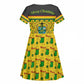 Ghana Christmas Kid Short Sleeve Dress Santa Ornament National Coat of Arms and Festive - African Pride