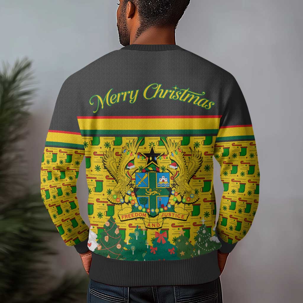Ghana Christmas Ugly Christmas Sweater Santa Ornament National Coat of Arms and Festive - African Pride