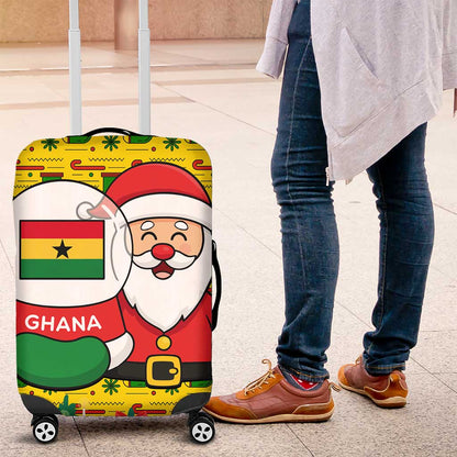 Ghana Christmas Luggage Cover Santa Ornament National Coat of Arms and Festive - African Pride