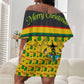 Ghana Christmas Off Shoulder Short Dress Santa Ornament National Coat of Arms and Festive - African Pride