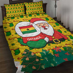 Ghana Christmas Quilt Bed Set Santa Ornament National Coat of Arms and Festive - African Pride