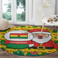 Ghana Christmas Round Carpet Santa Ornament National Coat of Arms and Festive - African Pride