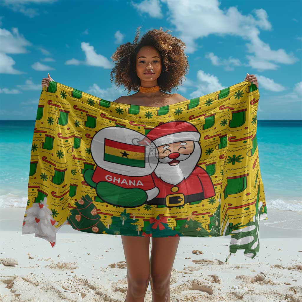 Ghana Christmas Sarong Santa Ornament National Coat of Arms and Festive - African Pride