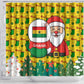 Ghana Christmas Shower Curtain Santa Ornament National Coat of Arms and Festive - African Pride