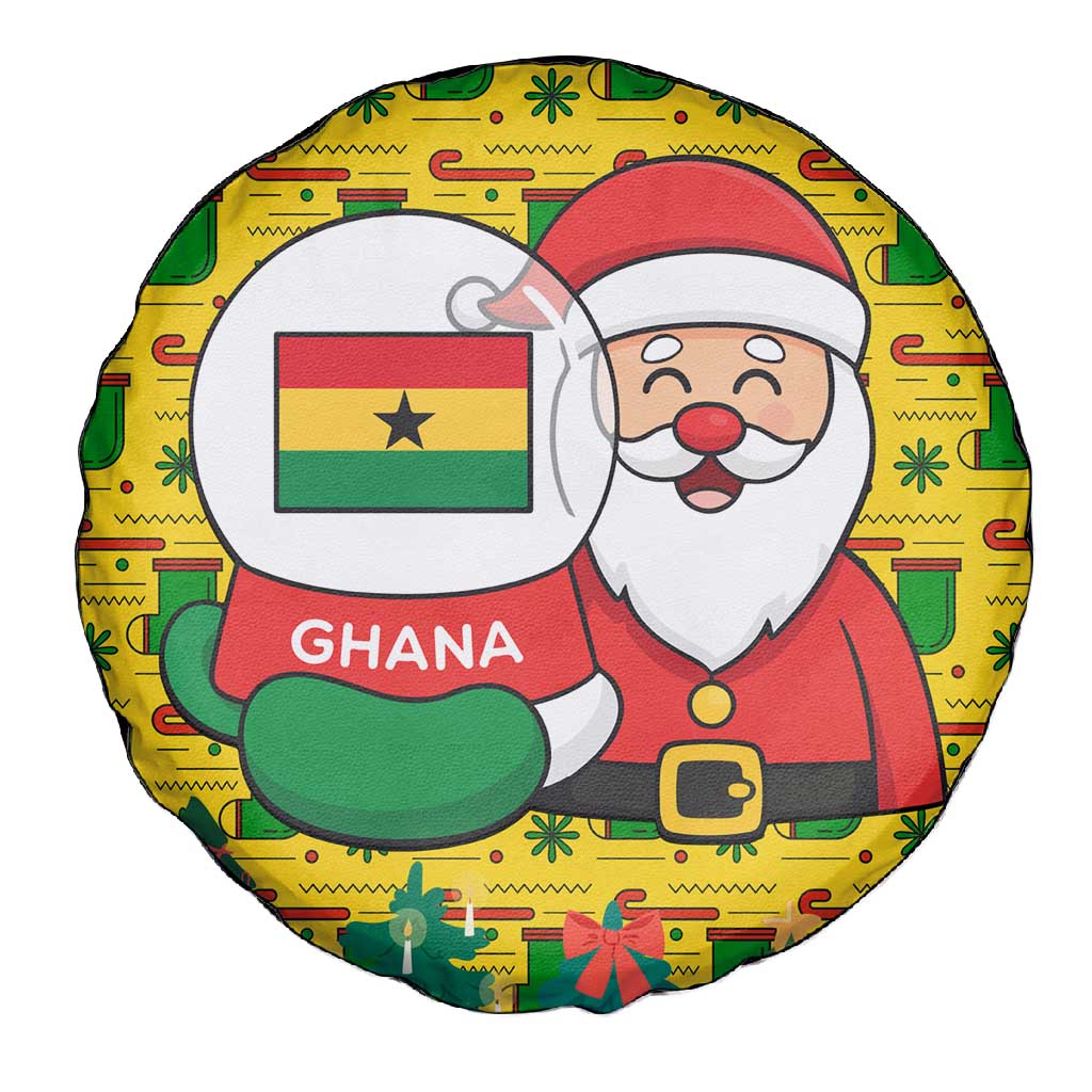 Ghana Christmas Spare Tire Cover Santa Ornament National Coat of Arms and Festive - African Pride