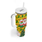 Ghana Christmas Tumbler With Handle Santa Ornament National Coat of Arms and Festive - African Pride