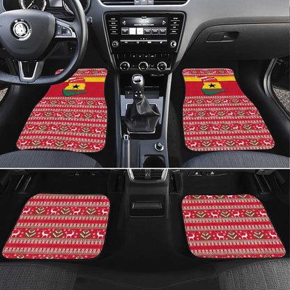 Ghana Christmas Car Mats Monkey Holding Gift Ghana Map and Festive - African Pride