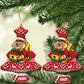 Ghana Christmas Ceramic Ornament Monkey Holding Gift Ghana Map and Festive - African Pride