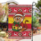 Ghana Christmas Garden Flag Monkey Holding Gift Ghana Map and Festive - African Pride