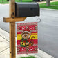 Ghana Christmas Garden Flag Monkey Holding Gift Ghana Map and Festive - African Pride