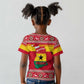 Ghana Christmas Kid T shirt Monkey Holding Gift Ghana Map and Festive - African Pride