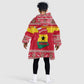 Ghana Christmas Kid Wearable Blanket Hoodie Monkey Holding Gift Ghana Map and Festive - African Pride