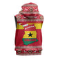 Ghana Christmas Sleeveless Zip Hoodie Monkey Holding Gift Ghana Map and Festive - African Pride