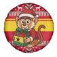 Ghana Christmas Spare Tire Cover Monkey Holding Gift Ghana Map and Festive - African Pride