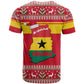 Ghana Christmas T shirt Monkey Holding Gift Ghana Map and Festive - African Pride