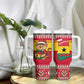 Ghana Christmas Tumbler With Handle Monkey Holding Gift Ghana Map and Festive - African Pride