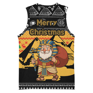 Egypt Christmas Basketball Jersey Pharaoh Santa Pyramids Eye of Horus and Ancient Egyptian TS04