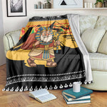 Egypt Christmas Blanket Pharaoh Santa Pyramids Eye of Horus and Ancient Egyptian - African Pride
