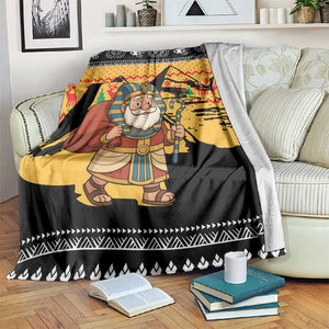 Egypt Christmas Blanket Pharaoh Santa Pyramids Eye of Horus and Ancient Egyptian - African Pride