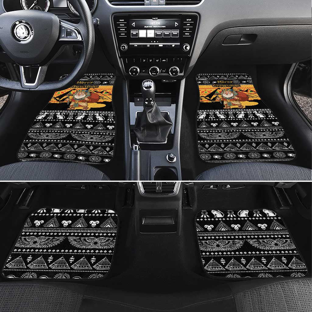 Egypt Christmas Car Mats Pharaoh Santa Pyramids Eye of Horus and Ancient Egyptian - African Pride