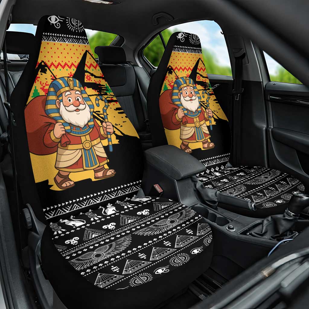 Egypt Christmas Car Seat Cover Pharaoh Santa Pyramids Eye of Horus and Ancient Egyptian - African Pride
