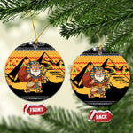 Egypt Christmas Ceramic Ornament Pharaoh Santa Pyramids Eye of Horus and Ancient Egyptian - African Pride
