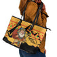 Egypt Christmas Leather Tote Bag Pharaoh Santa Pyramids Eye of Horus and Ancient Egyptian - African Pride