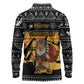 Egypt Christmas Long Sleeve Polo Shirt Pharaoh Santa Pyramids Eye of Horus and Ancient Egyptian - African Pride