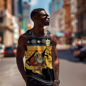 Egypt Christmas Men Tank Top Pharaoh Santa Pyramids Eye of Horus and Ancient Egyptian - African Pride