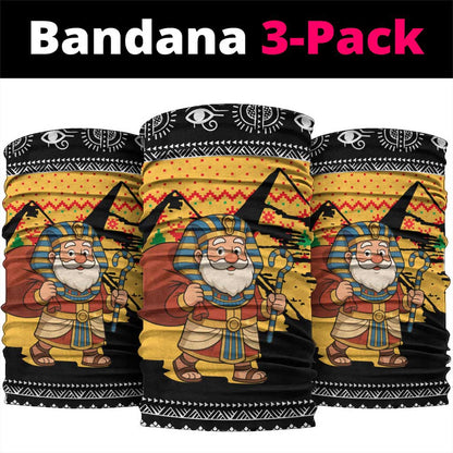 Egypt Christmas Neck Gaiter Pharaoh Santa Pyramids Eye of Horus and Ancient Egyptian - African Pride