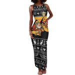 Egypt Christmas Tank Maxi Dress Pharaoh Santa Pyramids Eye of Horus and Ancient Egyptian - African Pride