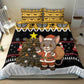 Egypt Christmas Bedding Set Santa Cat Sleigh Reindeer Christmas Tree and Ancient Hieroglyphic - African Pride