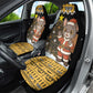 Egypt Christmas Car Seat Cover Santa Cat Sleigh Reindeer Christmas Tree and Ancient Hieroglyphic - African Pride