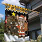 Egypt Christmas Garden Flag Santa Cat Sleigh Reindeer Christmas Tree and Ancient Hieroglyphic - African Pride