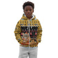 Egypt Christmas Kid Hoodie Santa Cat Sleigh Reindeer Christmas Tree and Ancient Hieroglyphic - African Pride