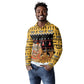 Egypt Christmas Long Sleeve Polo Shirt Santa Cat Sleigh Reindeer Christmas Tree and Ancient Hieroglyphic - African Pride
