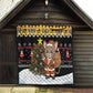 Egypt Christmas Quilt Santa Cat Sleigh Reindeer Christmas Tree and Ancient Hieroglyphic - African Pride