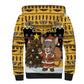 Egypt Christmas Sherpa Hoodie Santa Cat Sleigh Reindeer Christmas Tree and Ancient Hieroglyphic - African Pride